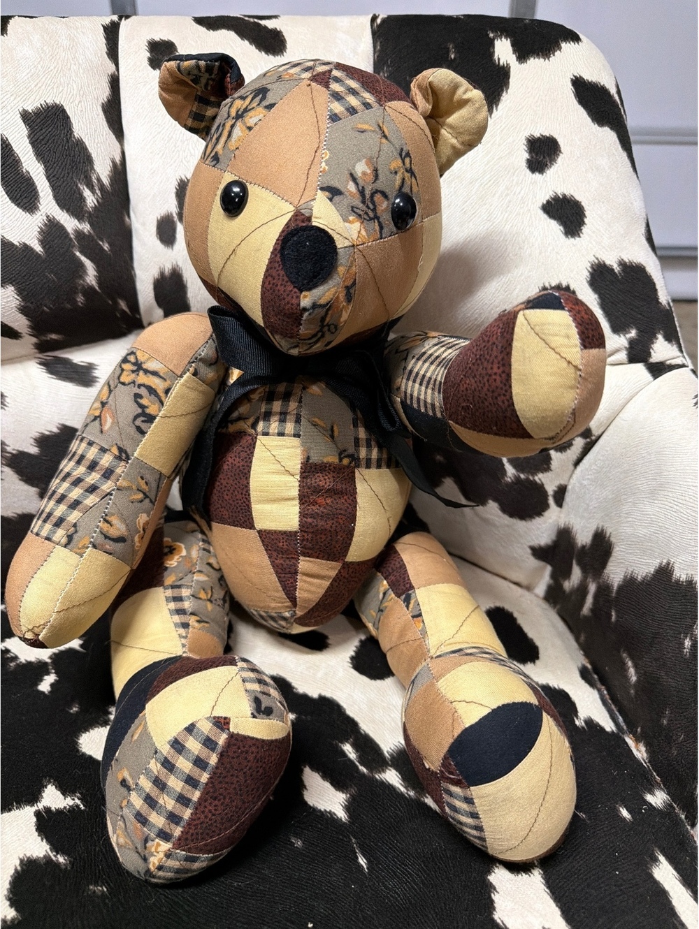 Longaberger Homestead Patchwork Bear Plush